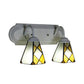 Frendorf | Kegel Wandlamp 2 Koppen Glas-in-lood Rustiek Vintage Badkamer Wandverlichting in Beige