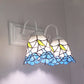 Frendorf | 2 Köpfe Flared Wandbeleuchtung Tiffany-Blau Buntglas Wandleuchte für Schlafzimmer