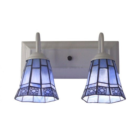 Frendorf | Bell Wandverlichting Mission Style Gehard Glas 2 Koppen Wandlamp in Blauw voor Eetkamer