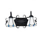Frendorf | Witte Glazen Conische Wandlamp Vintage Stijl 2 Lichten Slaapkamer Wandverlichting in Zwart voor Entree