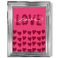 Liebe mit Herzen Rosa Rahmendruck
