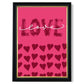 Liebe mit Herzen Rosa Rahmendruck