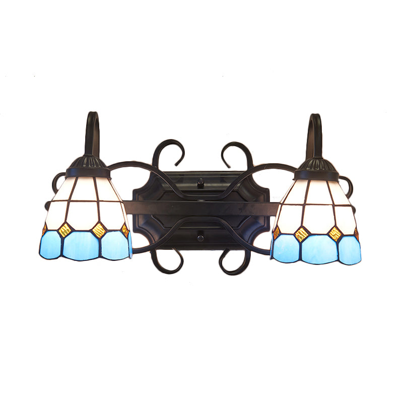 Frendorf | Mediterrane Kopelevaniteit Verlichting Gebrandschilderd Glas 2 Hoofden Wandlamp Licht voor Badkamer