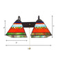 Frendorf | Pyramide Wandleuchte Tiffany Orange Glas 1 Kopf Schwarze Wandmontageleuchte mit Zugkette