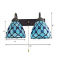 Frendorf | Sky Blue Glass Bowl Sconce Lichtarmatuur Mediterraan 1 Kop Zwarte Wandlamp met Trekketting