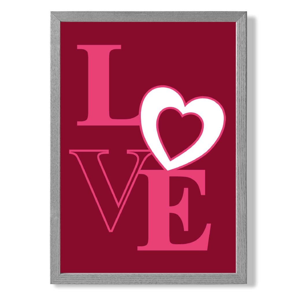Love Quote Herz Gerahmter Kunstdruck