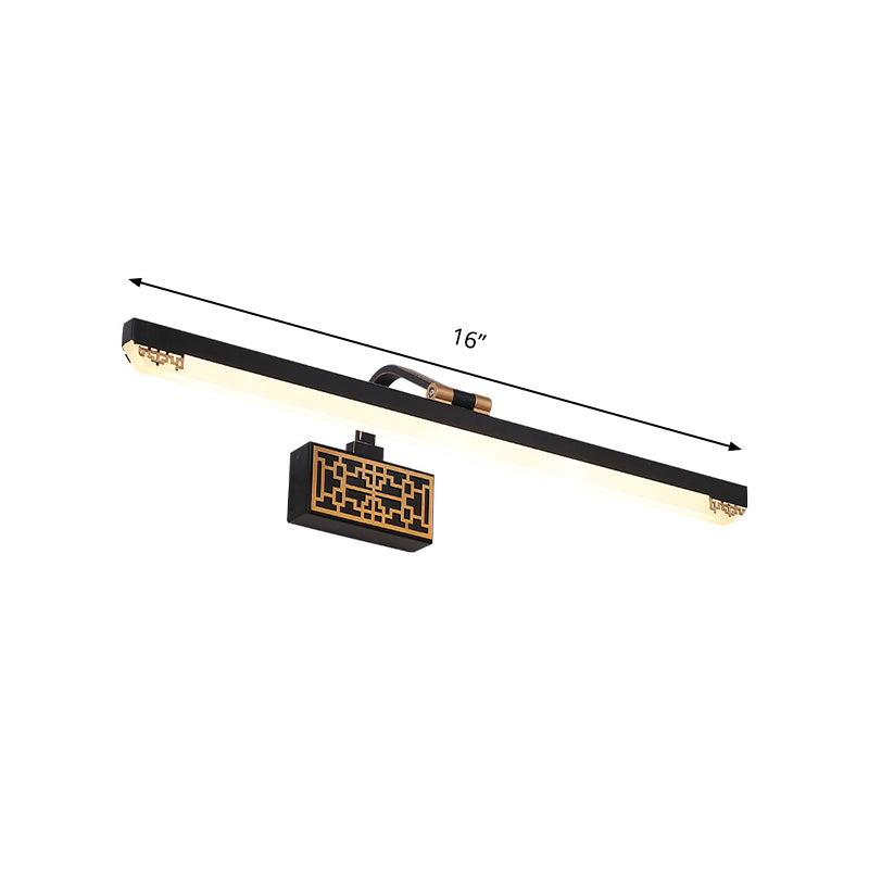 Schwarze LED-Spiegelbeleuchtung Traditionelle Metall-Linearleuchte für Make-up in Weiß/Warm/Natural Light, 16"/22"/28" L