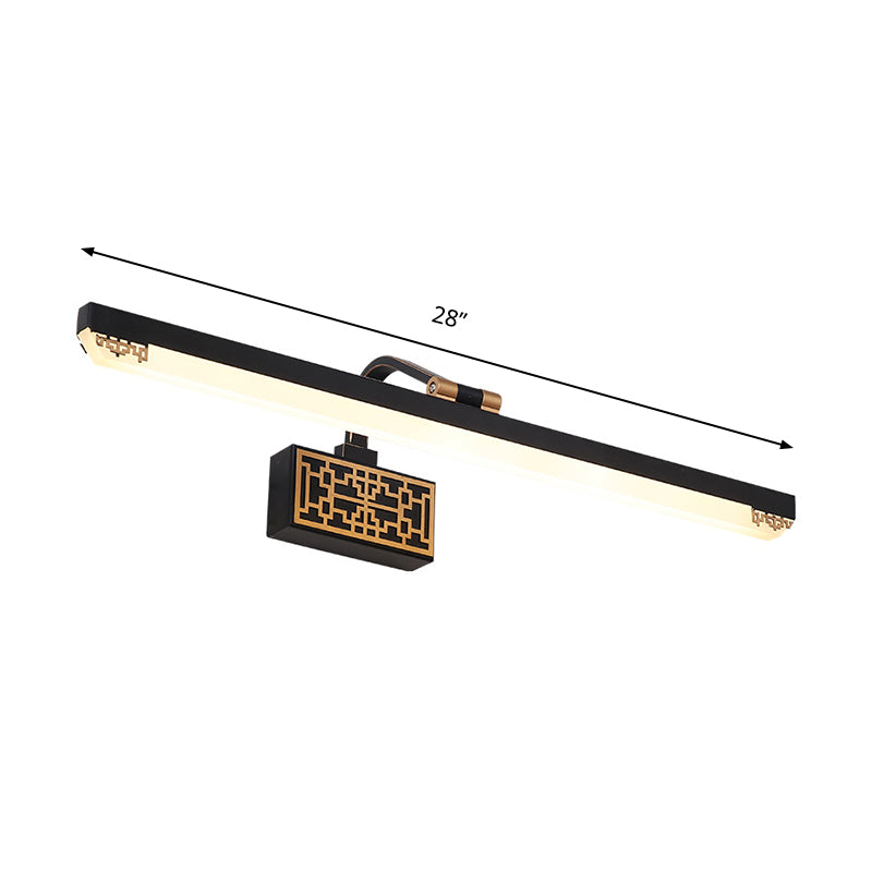 Schwarze LED-Spiegelbeleuchtung Traditionelle Metall-Linearleuchte für Make-up in Weiß/Warm/Natural Light, 16"/22"/28" L
