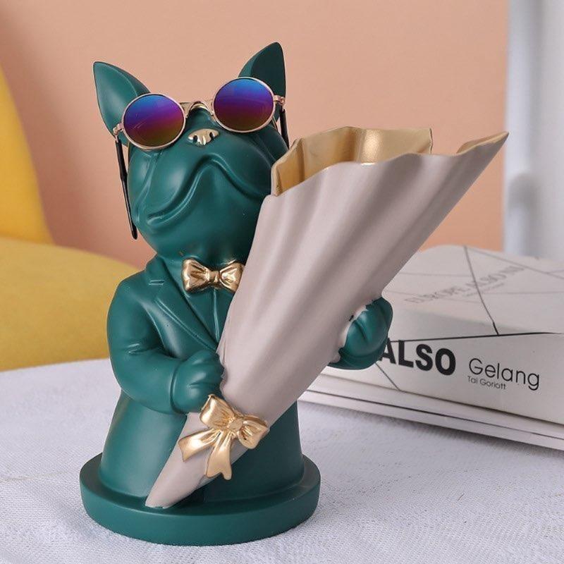 Frendorf | BulldogBloom French Bulldog Blumenvase | Stilvolle Tier-Deko für Zuhause | Handgefertigt | Farbvielfalt