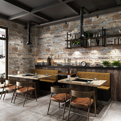 Frendorf | Steampunk Fake Brick Wallpaper Lichtfarbe Wasserdichte Wandverkleidung für Restaurant