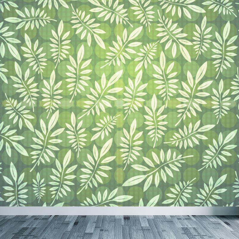 Frendorf | Illustrationsstil Blätter Wandgemälde Riesen Wandverkleidung für das Esszimmer, individuell