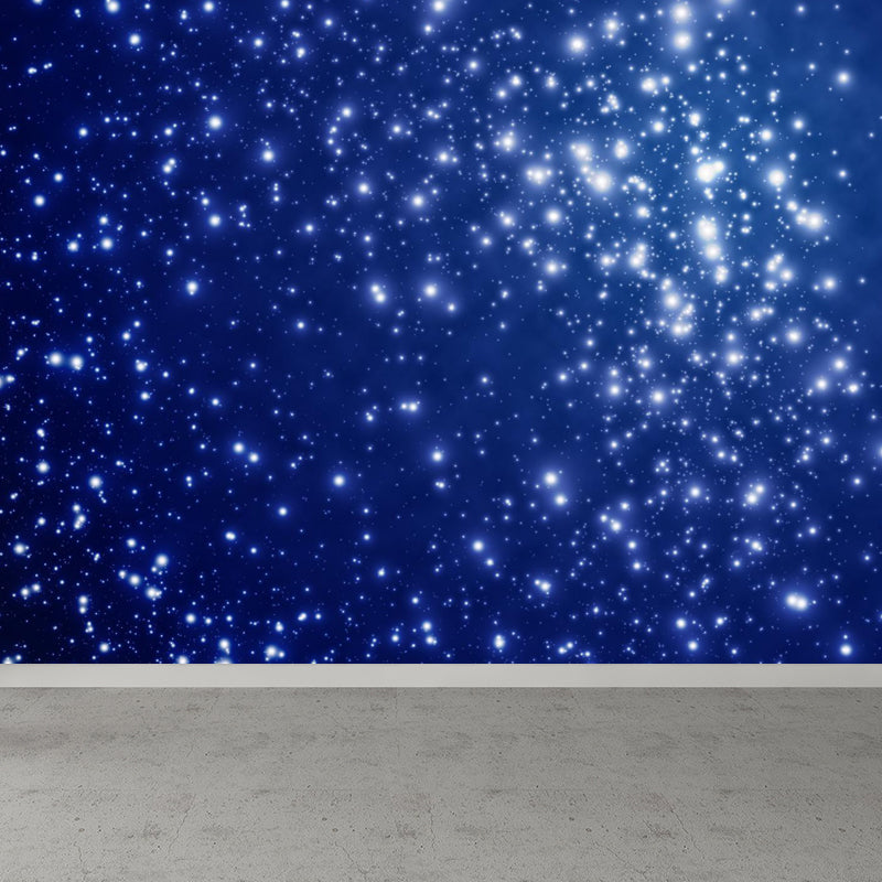 Nacht- und Sternenhimmel-Wandmalerei Modern Glatte Wandkunst in dunkler Farbe für das Kinderzimmer