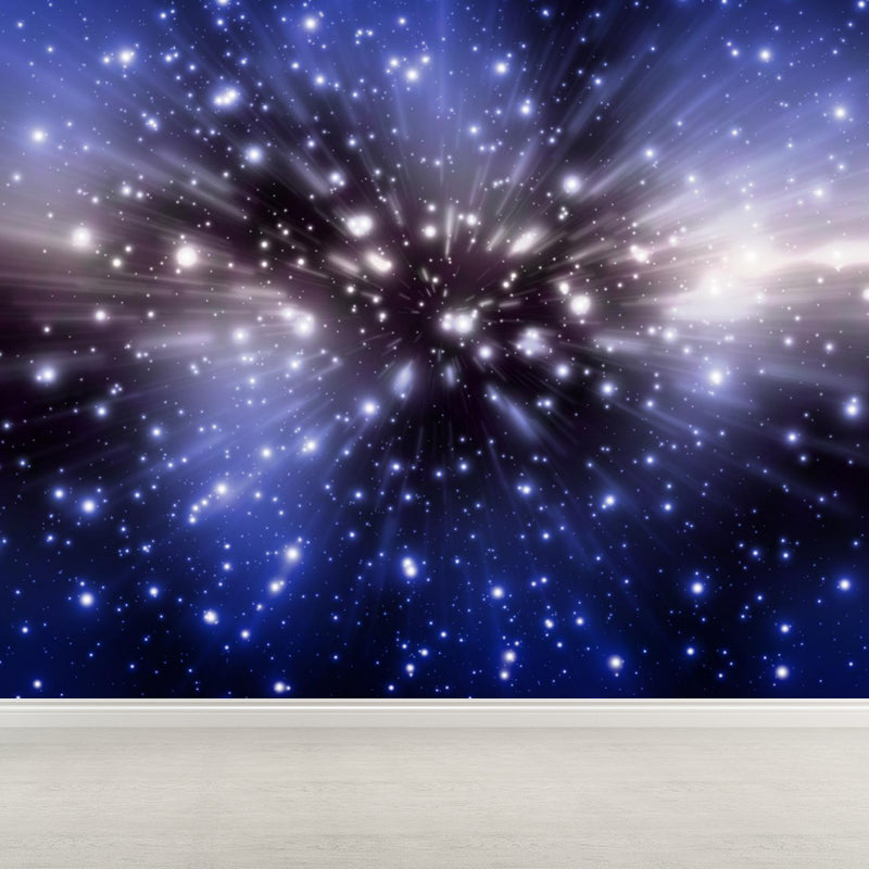 Nacht- und Sternenhimmel-Wandmalerei Modern Glatte Wandkunst in dunkler Farbe für das Kinderzimmer
