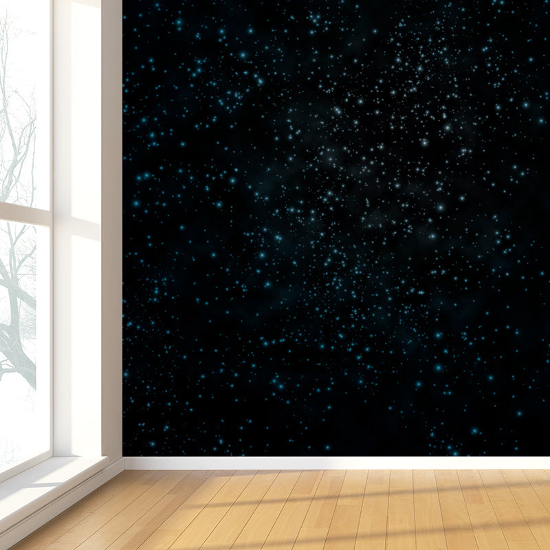 Nacht- und Sternenhimmel-Wandmalerei Modern Glatte Wandkunst in dunkler Farbe für das Kinderzimmer