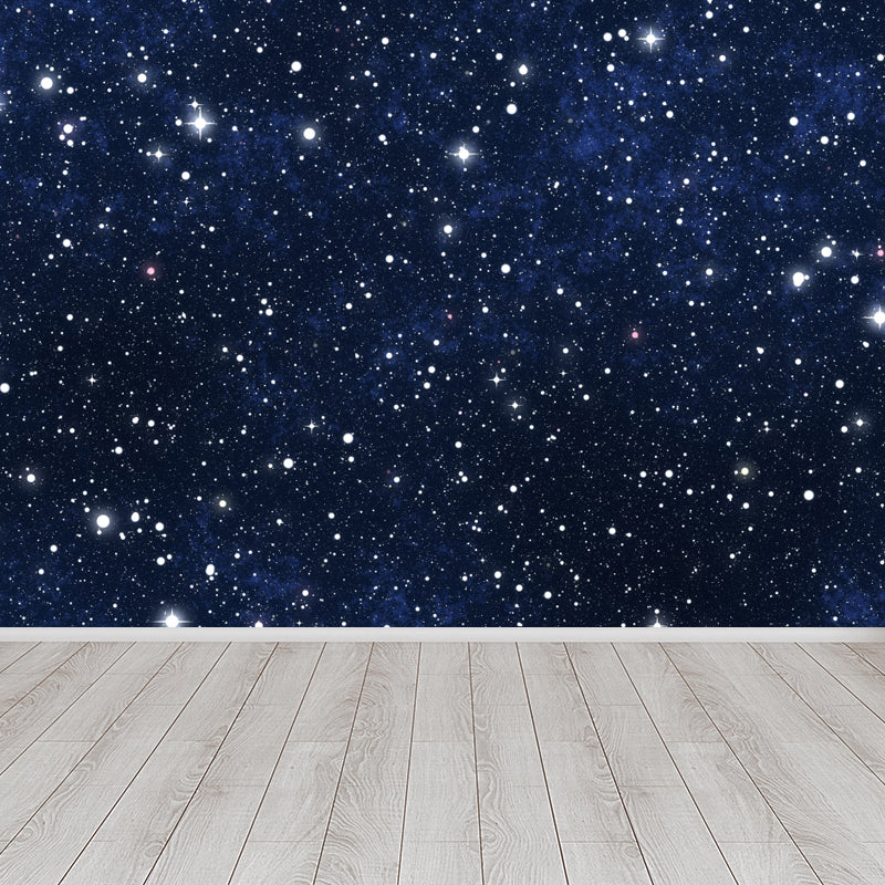 Nacht- und Sternenhimmel-Wandmalerei Modern Glatte Wandkunst in dunkler Farbe für das Kinderzimmer