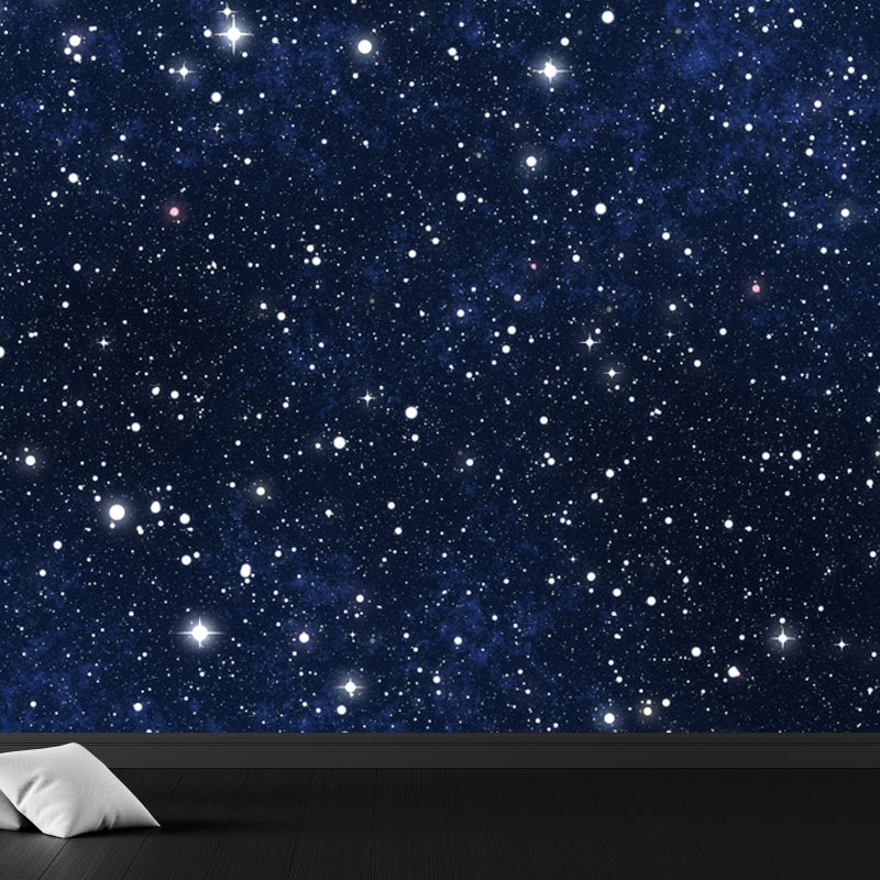 Nacht- und Sternenhimmel-Wandmalerei Modern Glatte Wandkunst in dunkler Farbe für das Kinderzimmer