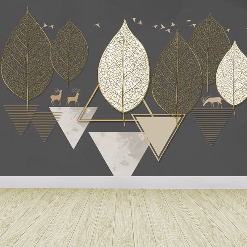 Frendorf | Geometrische Driehoek Muurpapier Muurschildering Moderne Niet-Geweven Katoenen Wandbekleding voor Woonkamer