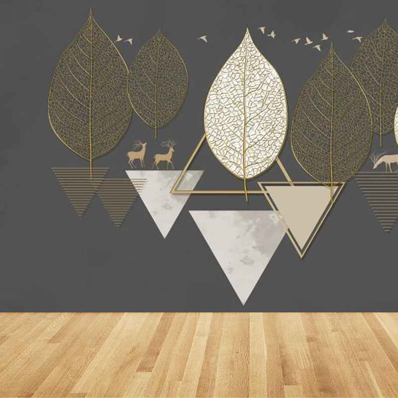 Frendorf | Geometrische Driehoek Muurpapier Muurschildering Moderne Niet-Geweven Katoenen Wandbekleding voor Woonkamer