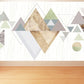 Frendorf | Geometrische Driehoek Muurpapier Muurschildering Moderne Niet-Geweven Katoenen Wandbekleding voor Woonkamer