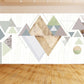Frendorf | Geometrische Driehoek Muurpapier Muurschildering Moderne Niet-Geweven Katoenen Wandbekleding voor Woonkamer
