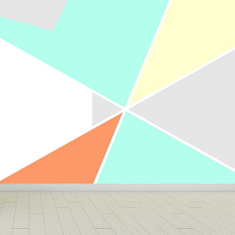 Frendorf | Geometrische Driehoek Muurpapier Muurschildering Moderne Niet-Geweven Katoenen Wandbekleding voor Woonkamer