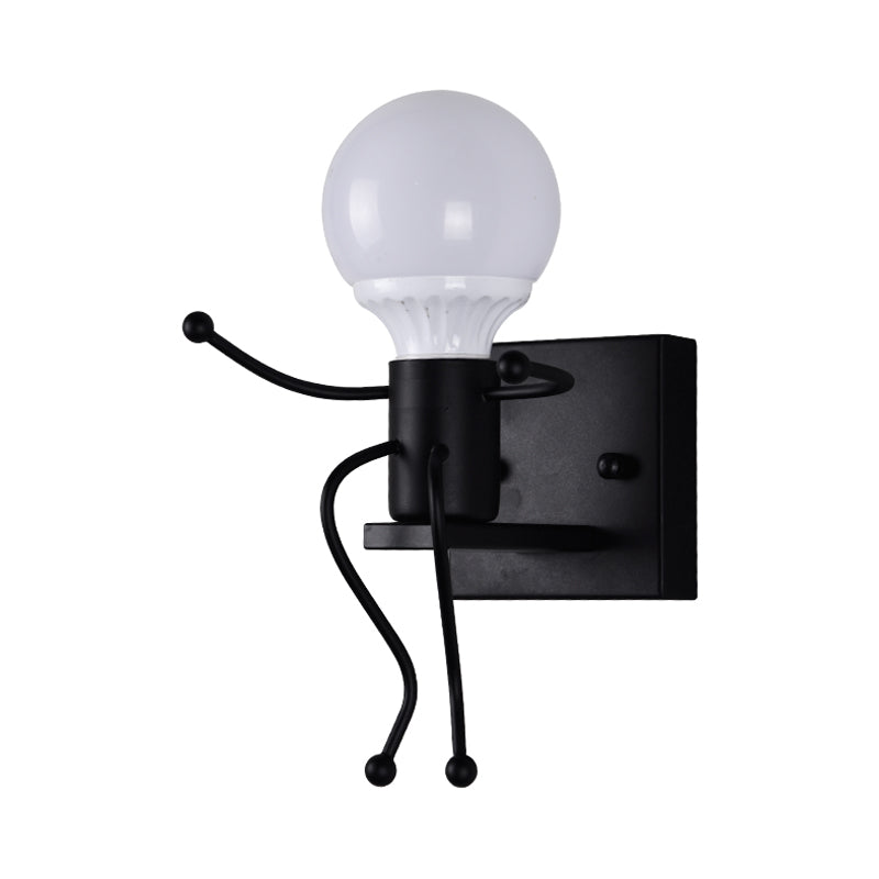 Frendorf | Metalen Kleine Robot Wandlamp Bare Bulb Eén Licht Moderne Stijl Wandlamp voor Gang Badkamer