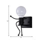 Frendorf | Metalen Kleine Robot Wandlamp Bare Bulb Eén Licht Moderne Stijl Wandlamp voor Gang Badkamer