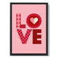 Retro-Muster LOVE gerahmter Kunstdruck