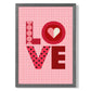 Retro-Muster LOVE gerahmter Kunstdruck