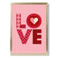 Retro-Muster LOVE gerahmter Kunstdruck