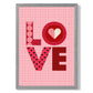 Retro-Muster LOVE gerahmter Kunstdruck