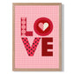 Retro-Muster LOVE gerahmter Kunstdruck
