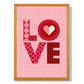 Retro-Muster LOVE gerahmter Kunstdruck