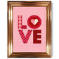 Retro-Muster LOVE gerahmter Kunstdruck