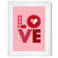 Retro-Muster LOVE gerahmter Kunstdruck