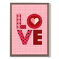 Retro-Muster LOVE gerahmter Kunstdruck