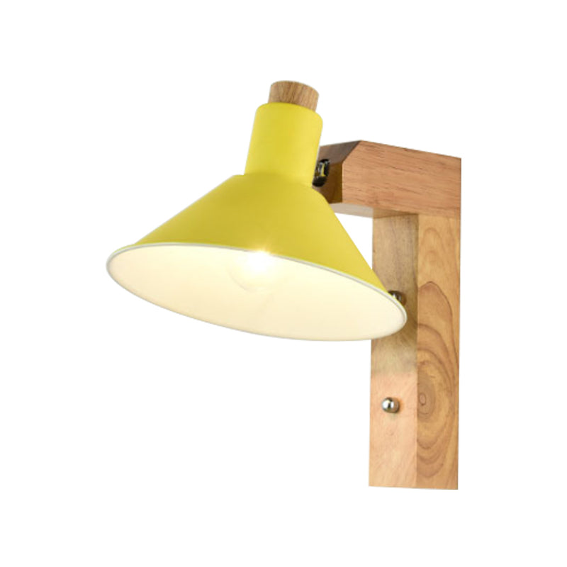 Frendorf | Funnel Studie Kamer Wandlamp Hout Metaal 1 Licht Noordic Stijlvolle Ondertint Wandlamp