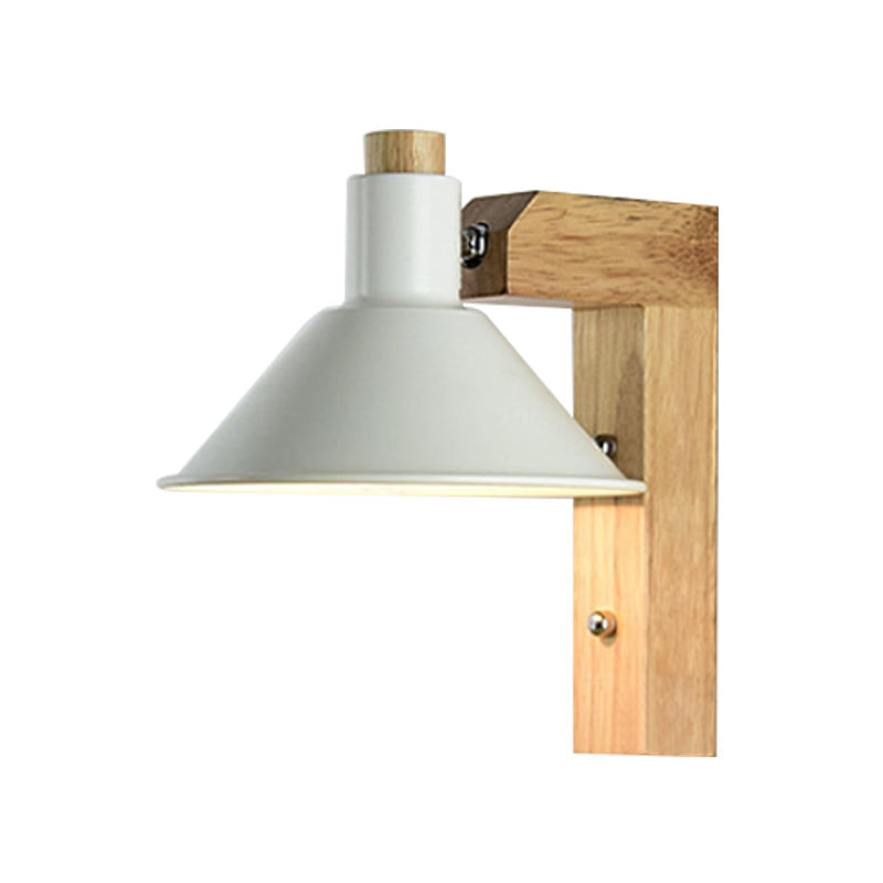 Frendorf | Funnel Studie Kamer Wandlamp Hout Metaal 1 Licht Noordic Stijlvolle Ondertint Wandlamp