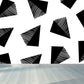 Ganzheitliche geometrische Formen Tapete Mural Schwarz und Weiß Vlies Wandbelag für Dekor, maßgeschneidert