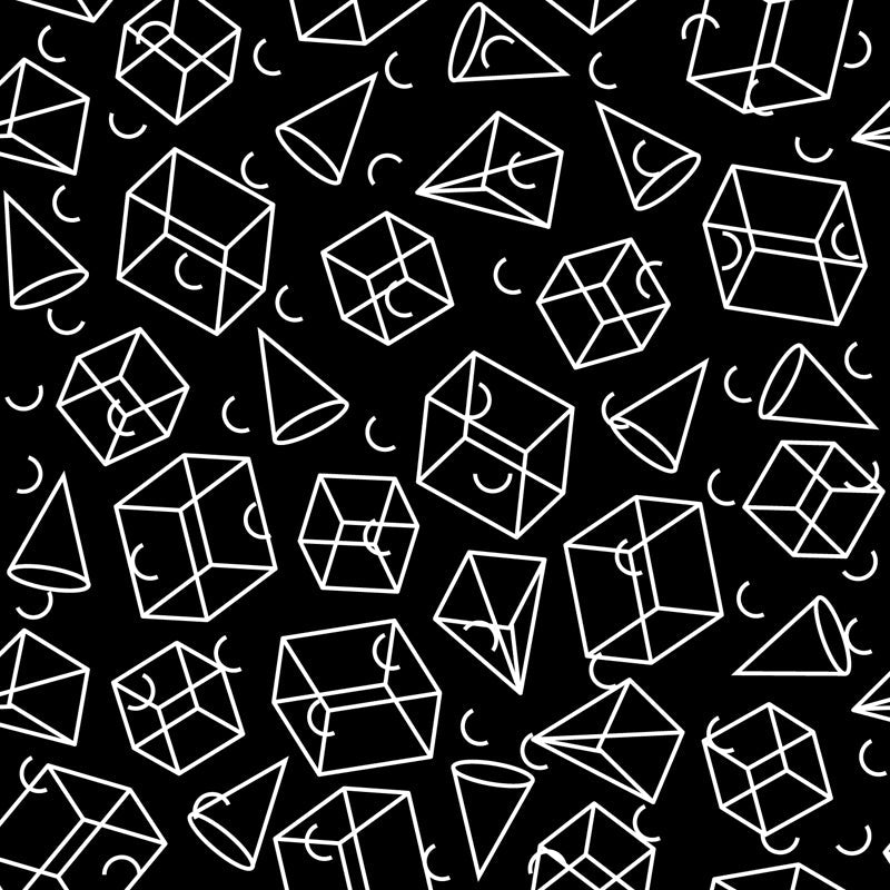 Ganzheitliche geometrische Formen Tapete Mural Schwarz und Weiß Vlies Wandbelag für Dekor, maßgeschneidert