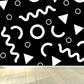 Ganzheitliche geometrische Formen Tapete Mural Schwarz und Weiß Vlies Wandbelag für Dekor, maßgeschneidert