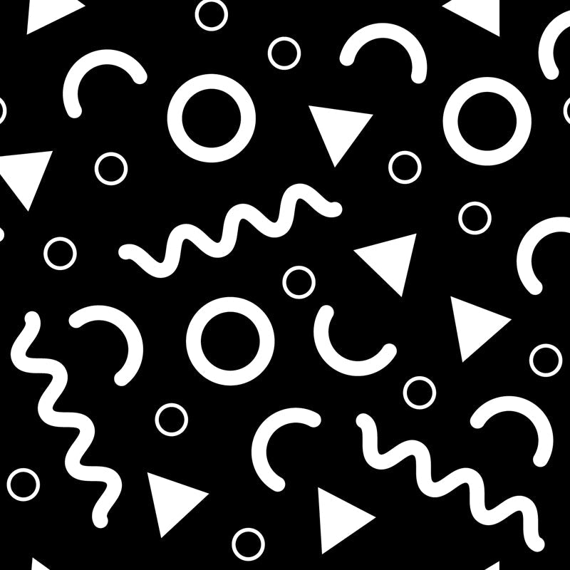 Ganzheitliche geometrische Formen Tapete Mural Schwarz und Weiß Vlies Wandbelag für Dekor, maßgeschneidert