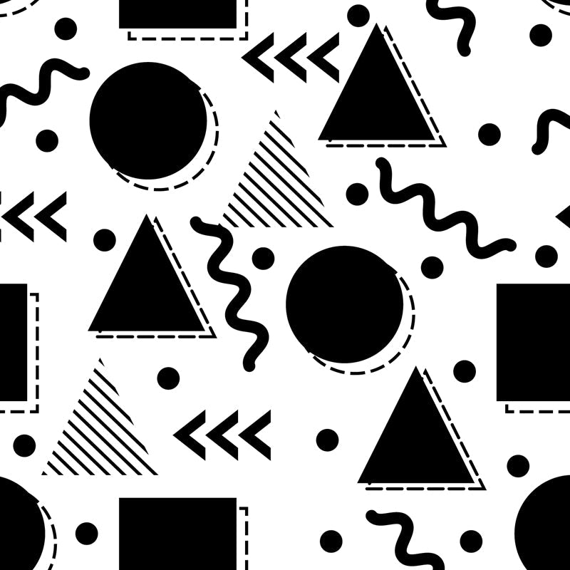 Ganzheitliche geometrische Formen Tapete Mural Schwarz und Weiß Vlies Wandbelag für Dekor, maßgeschneidert