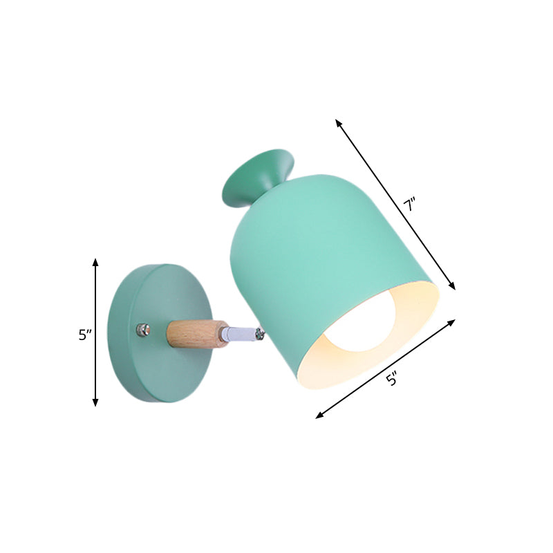 Frendorf | Cup Shade Volwassen Slaapkamer Wandlamp Draaibaar Metaal Eén Licht Macaron Loft Wandlamp