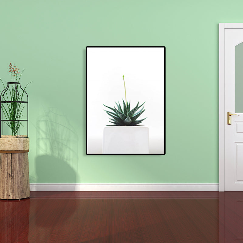 Frendorf | Grüne Aloe Wandkunst Bonsai Moderner Stil Texturierte Leinwanddruck für Hausinterieur