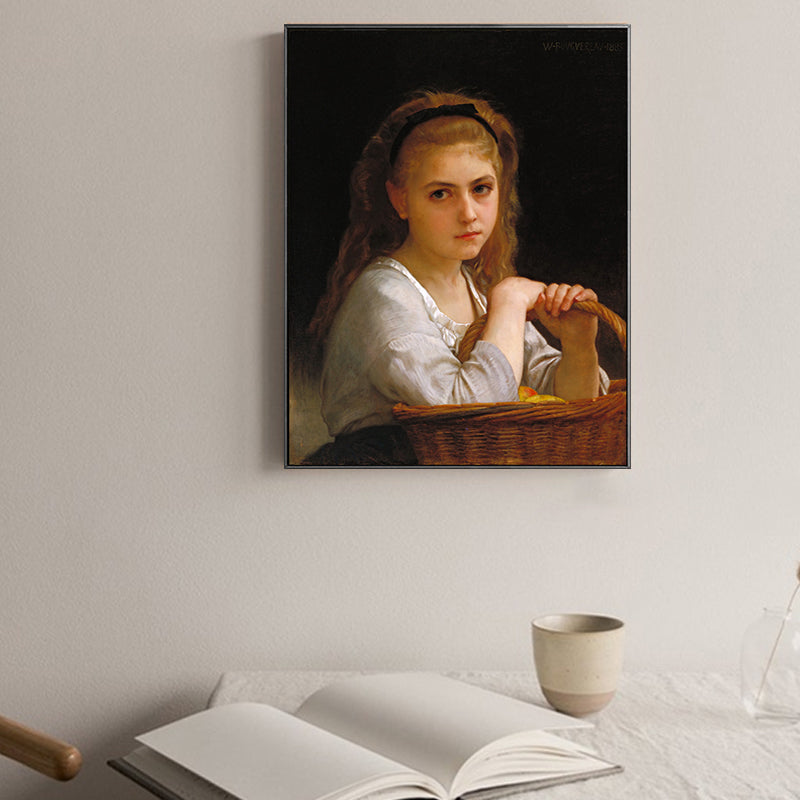 Frendorf | Unbeschwerte kleines Mädchen Leinwanddruck Texturiert Renaissance für Mädchen Schlafzimmer Malerei