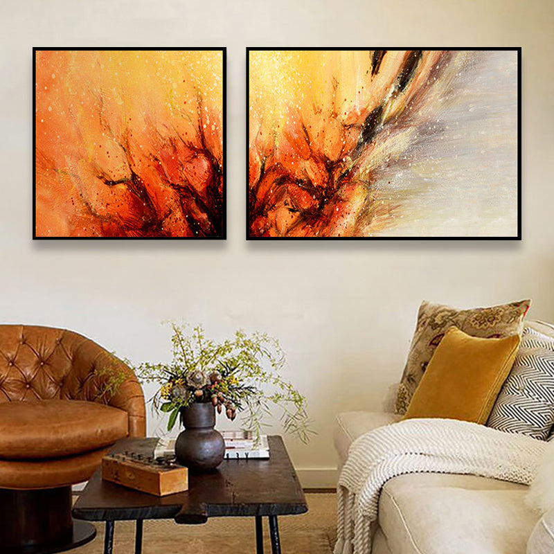 Frendorf | Moderne Malerei Druck Abstrakt Leinwand Pastell Multi-Teil Wandkunst Dekor für Hotel
