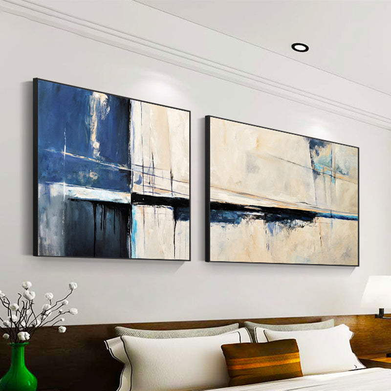 Frendorf | Moderne Malerei Druck Abstrakt Leinwand Pastell Multi-Teil Wandkunst Dekor für Hotel