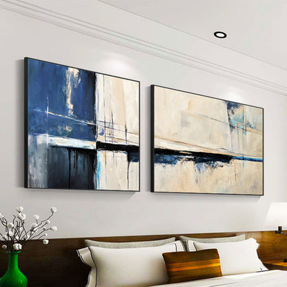 Frendorf | Moderne Malerei Druck Abstrakt Leinwand Pastell Multi-Teil Wandkunst Dekor für Hotel