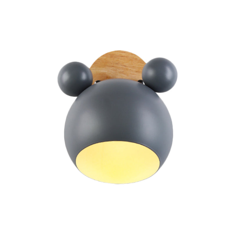 Nordic Style Globe Wandlicht Holz & Metall 1-Glühbirne Wandleuchte für Restaurant Flur